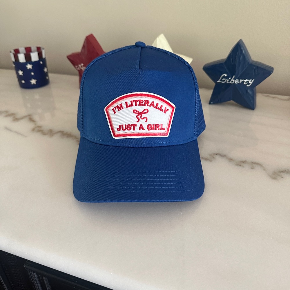 Blue Trucker Hat with Patch